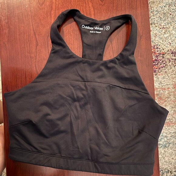 Black High Neck Longline Sports Crop in Medium | SweatTech - Picture 2 of 3